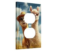 Piastre di copertura per interruttori della luce in alpaca affascinanti/coperture per uscite, animali gialli e bianchi per decorazione della fattoria, piatti decorativi da parete, dimensioni standard