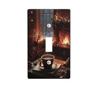 Piastre di copertura per interruttori della luce invernali/coperture per uscite, tazza di cacao caldo per decorazioni natalizie, piastre da parete in materiale termoplastico, dimensioni standard