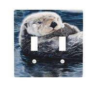 Piastre di copertura per interruttori della luce lontra, accogliente animale marino per decorazione tutto l'anno, piastre da parete in materiale termoplastico, dimensioni standard doppia levetta