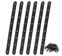 Piastre di Giunzione per Riparazione 244 x 19 x 3 mm Piastre Staffa Piatta Forata 6 Pcs Piastra Forata Nera Connettore Fissaggio Acciaio Inox per la Tavoli Sedie Fissazione Mobili (6Pcs, 244*19*3mm)