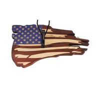 Piastre di monte europeo Bandiera americana, cranio di cervo in legno - Schermata da esposizione prigionieri prigionieri teschio Piedistallo decorazione bandiera americana -