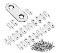 Piastre di rinforzo angolari piatte e dritte con viti di fissaggio, staffa for piastra di giunzione in metallo, 37 * 16 * 1,7 mm, 5/18/45 pezzi(45pcs(90 Screws))