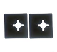 Piastre di rinforzo per serratura della porta in acciaio inossidabile, con angoli arrotondati, per riparazione di serrature di porte di casa e ufficio, nero, 10,2 x 10,2 cm (2 pezzi)