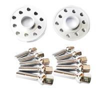 Piastre Di Spessoramento Ruote Compatibile Con Per Golf Per Bora Per Polo Per Jetta Distanziale Ruota Hubcenteric 5x100 5x112 Cb 57.1 2 Pezzi 15/20mm Con 10 Bulloni Con Alette(Silver,15mm)