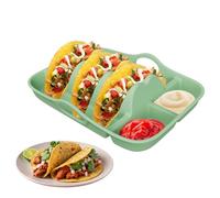 Piastre Di Taco Con Divisori - Supporto Per Supporto Taco Silicone | Piastre Sezionate Riutilizzabili Per Tacos Nachos Avvolge Snack | Vassoio Per Alimenti Non Slip Con Scomparti Di Salsa Per La Festa