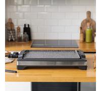 Cecotec Piastre Grill Tasty&Grill 2000 InoxStone. 2000 W, Termostato Regolabile 5 livelli, Cucina salutare senza grasso né olio e antiaderente, 37,5 x 34,5 cm