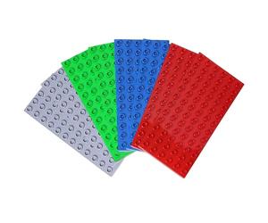Piastre grandi, 8 pezzi, grande piastra di base, compatibile con grandi mattoncini di tutte le principali marche, 19,1 x 9,5 cm (4 colori)