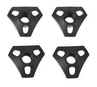 Piastre in gomma per bastoncini da trekking (confezione da 4) - Accessori filettati anti-shock per bastoni da trekking - nero 4 cm
