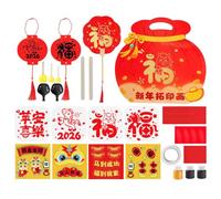 Piastre in spugna per l'arte dei bambini, set fai da te con caratteri cinesi, per Capodanno, per ragazze, casa, asilo, festa delle feste