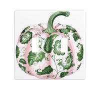 Piastre interruttore retrò botanico motivo floreale foglie autunnali verde pastello per decorazione della casa, piastre da parete, dimensioni standard doppio a dondolo