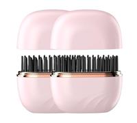 Piastre per Capelli, Glambrush Mini Hair Straightener, Cordless Portable Hair Straightener with 3-Speed Temperature Control for Daily Use, Gym, Travel (2PCS Pink)