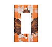 Piastre per interruttore a foglia autunnale, colore arancione e marrone, decorazione rustica autunnale per decorazione della casa, lastre termoplastiche, dimensioni standard, singolo