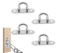 Piastre per Occhielli in Acciaio Inox, Placca Occhiello Eye Piastra, Gancio da Muro Piastra, Placca Occhiello in Acciaio Inossidabile, Occhielli Inox a U Resistenti, Gancio Muro Occhielli, 4 pezzi