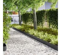 Piastre per paddocking senza sottostruttura, bordi da giardino, 20 pezzi, nero, 100 x 0,05 x 20 cm, in acciaio per anelli di alberi, cortili e sentieri, facile da montare