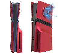 Piastre per PS5 Pro Digital&Disc Edition, con prese d'aria, sostituzione del frontalino,piastra laterale per console di gioco,Accessori per pannello protettivo a conchiglia (Edizione disco/rosso)