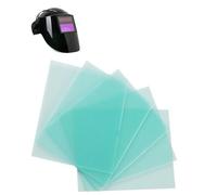 Piastre protettive per casco da saldatura, confezione da 10, in policarbonato trasparente, ignifugo e infrangibile, per MIG, per saldatura TIG, scintille e polvere, compat (138 x 126 mm)