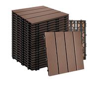 Relaxdays Piastrelle WPC Incastro Effetto Legno 2 m² 30x30 cm Marrone per Esterni