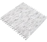 Piastrella a mosaico in marmo naturale mattone splitface bianco 3D piccola per pareti, bagno, WC, doccia, cucina, specchio per piastrelle, rivestimento per vasca da bagno, mosaico