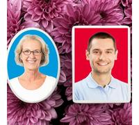 Piastrella con foto commemorativa personalizzata - Immagine in ceramica personalizzata per lapide funebre - Placca fotografica del cimitero impermeabile mini lapidi - Ritratto quadrato in porcellana