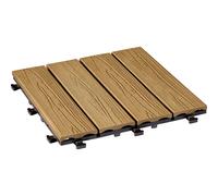 Piastrella da esterno a clic in WPC effetto legno marrone 30x30 cm 6 pz Marrone