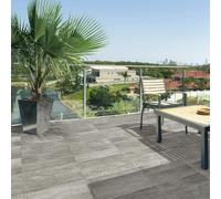 Piastrella da esterno in gres porcellanato Quarzi argento 25x50 cm 1,25 m² Argento