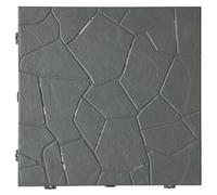 Piastrella da esterno in plastica riciclata Snaptile antracite 38x38 cm Antracite