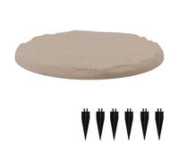 Piastrella da Giardino, Beige, Beige, Forma Rotonda | Design a Basso Profilo, Piastrelle da Giardino con Picchetti da Terra, Leggero, per Prato