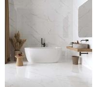 Piastrella in gres effetto marmo venato bianco 60x120 cm 1,44 m² Bianco-marmorizzato