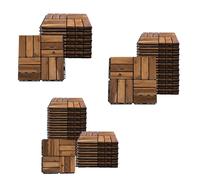 Piastrella in legno acacia 30 x 30 cm piastrelle per terrazze sistema a scatto piastrelle esterne per balconi piastrelle per terrazze in legno, resistente alle intemperie antiscivolo, H 1,9 cm