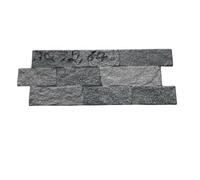 Piastrella mattonella Gres Porcellanato Effetto Pietra, Antracite, 16 x 40 cm, 14 Pezzi, 0,90 mq, per Rivestimento Interno/Esterno