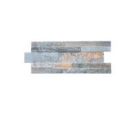 Piastrella Mattonella Gres Porcellanato Effetto Pietra, grigio sfumato dim 16 x 40 cm, 14 Pezzi, 0,90 mq, per Rivestimento Interno/Esterno