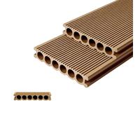 Piastrella per esterni in materiale composito WPC per terrazzi e giardini | Passerella da giardino in legno per esterni e interni, facile da installare (impermeabile)(B-20PCS,100cm)