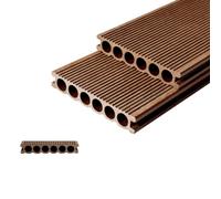 Piastrella per esterni in materiale composito WPC per terrazzi e giardini | Passerella da giardino in legno per esterni e interni, facile da installare (impermeabile)(C-20PCS,120cm)