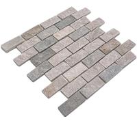 Piastrella per mosaico, quarzite, pietra naturale, quarzite, beige, grigio, per pavimenti, pareti, bagno, WC, doccia, cucina, specchio per piastrelle, rivestimento per vasca da bagno, mosaico