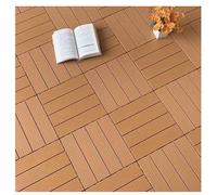 Piastrella per pavimenti multiuso in legno e plastica per giunzioni da giardino Decking esterno fai-da-te per balcone portico cortile con struttura naturale Facile installazione E 30 * 30 * 2cm