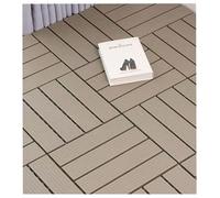 Piastrella per pavimenti multiuso in legno e plastica per giunzioni da giardino Decking esterno fai-da-te per balcone portico cortile con struttura naturale Facile installazione A 30 * 30 * 2cm