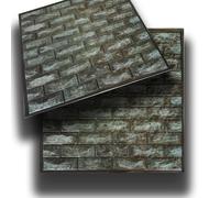 Piastrelle 3D a rilievo AUTOADESIVE in PVC 30x30cm Pietra, mattoni, marmo. Idrorepellenti - MATTONCINI VERDI 30x30cm
