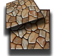 Piastrelle 3D a rilievo AUTOADESIVE in PVC 30x30cm Pietra, mattoni, marmo. Idrorepellenti - SASSI BEIGE 30x30cm