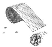 Piastrelle a mosaico autoadesive | Piastrelle a mosaico a specchio in vetro adesivo 1464 piccole per rotolo | Adesivi riflettenti impermeabili per bagni, cucine, soffitti, pareti in classe