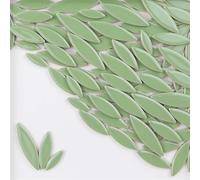 Piastrelle a mosaico con petali in ceramica da 85 g, piastrelle in porcellana fai da te, foglie di salice, mosaico, pietre per l'arte e l'artigianato(Light Green)