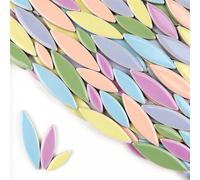 Piastrelle a mosaico con petali in ceramica da 85 g, piastrelle in porcellana fai da te, foglie di salice, mosaico, pietre per l'arte e l'artigianato(Light Color Mix)