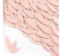 Piastrelle a mosaico con petali in ceramica da 85 g, piastrelle in porcellana fai da te, foglie di salice, mosaico, pietre per l'arte e l'artigianato(Pink)