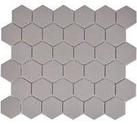 Piastrelle a mosaico in ceramica, piastrelle esagonali, grigio chiaro non smaltato