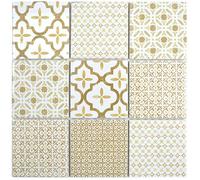 Piastrelle a mosaico in ceramica, retro vintage, beige, bianco, piastrelle da cucina, rivestimento da parete per banconi, WC, piastrelle, parete posteriore della cucina