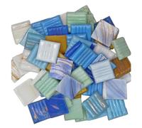 Piastrelle a mosaico in quarzo da 100 g/3,5 once (circa 35 pezzi) Piastrelle quadrate da 2 cm/0,78 pollici Spessore da 0,4 cm/0,15 pollici Materiali artigianali fai-da-te Colore misto per l'arte e l'a