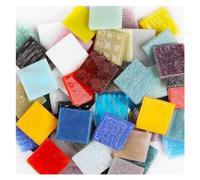 Piastrelle a mosaico in quarzo da 100 g/3,5 once (circa 35 pezzi) Piastrelle quadrate da 2 cm/0,78 pollici Spessore da 0,4 cm/0,15 pollici Materiali artigianali fai-da-te Colore misto per l'arte e l'a