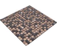Piastrelle a mosaico in vetro, pietra naturale, colore marrone opaco