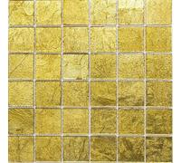 Piastrelle a mosaico traslucido in vetro cristallo oro struttura MOS120-0746