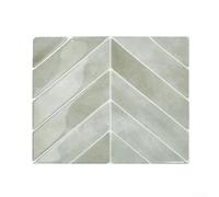 Piastrelle a spina di pesce bianche spesse decorazioni da parete 3D per cucina bagno autoadesivo impermeabile tono verde grigio set di dieci pezzi rapida applicazione moderna interior design (YJC0272)