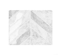 Piastrelle a spina di pesce bianche spesse decorazioni da parete 3D per cucina bagno autoadesivo impermeabile tono verde grigio set di dieci pezzi rapida applicazione moderna interior design (YJC0349)
